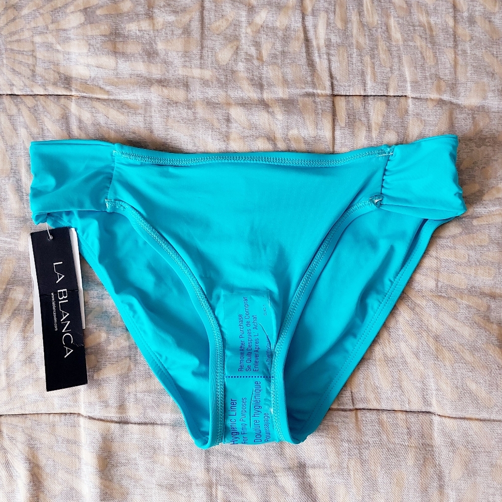 La Blanca Turquoise Bikini Bottom Size 8 - Picture 8 of 10